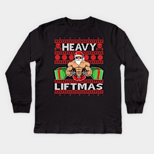 HEAVY LIFTMAS Ugly Christmas Gift Sweater Kids Long Sleeve T-Shirt